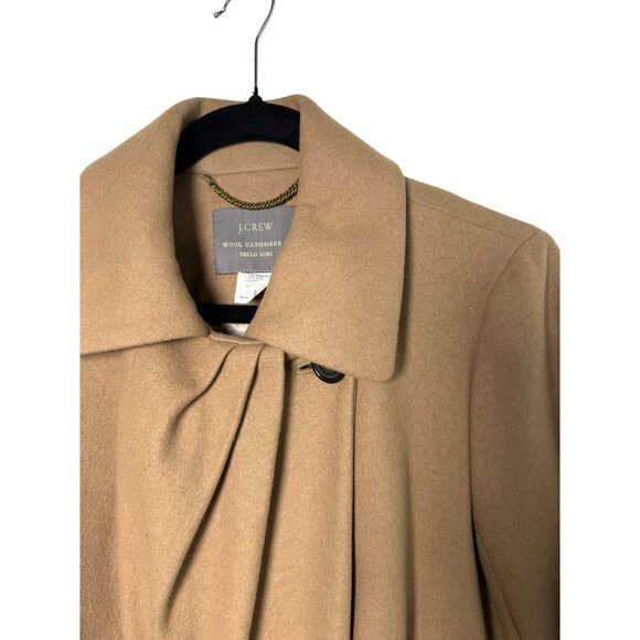 J.Crew Nello Gori Capella Wool Cashmere Coat Size 2 EUC Camel Tan - Picture 3 of 12
